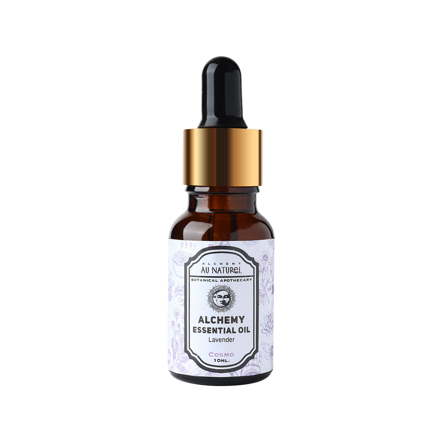 a small bottle of alchemy essential oil in lavender flavor