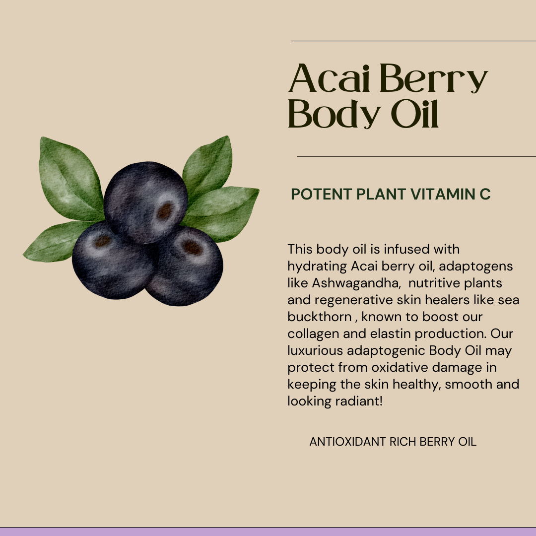 Acai Berry Body Oil – Brightening + Hydrating
