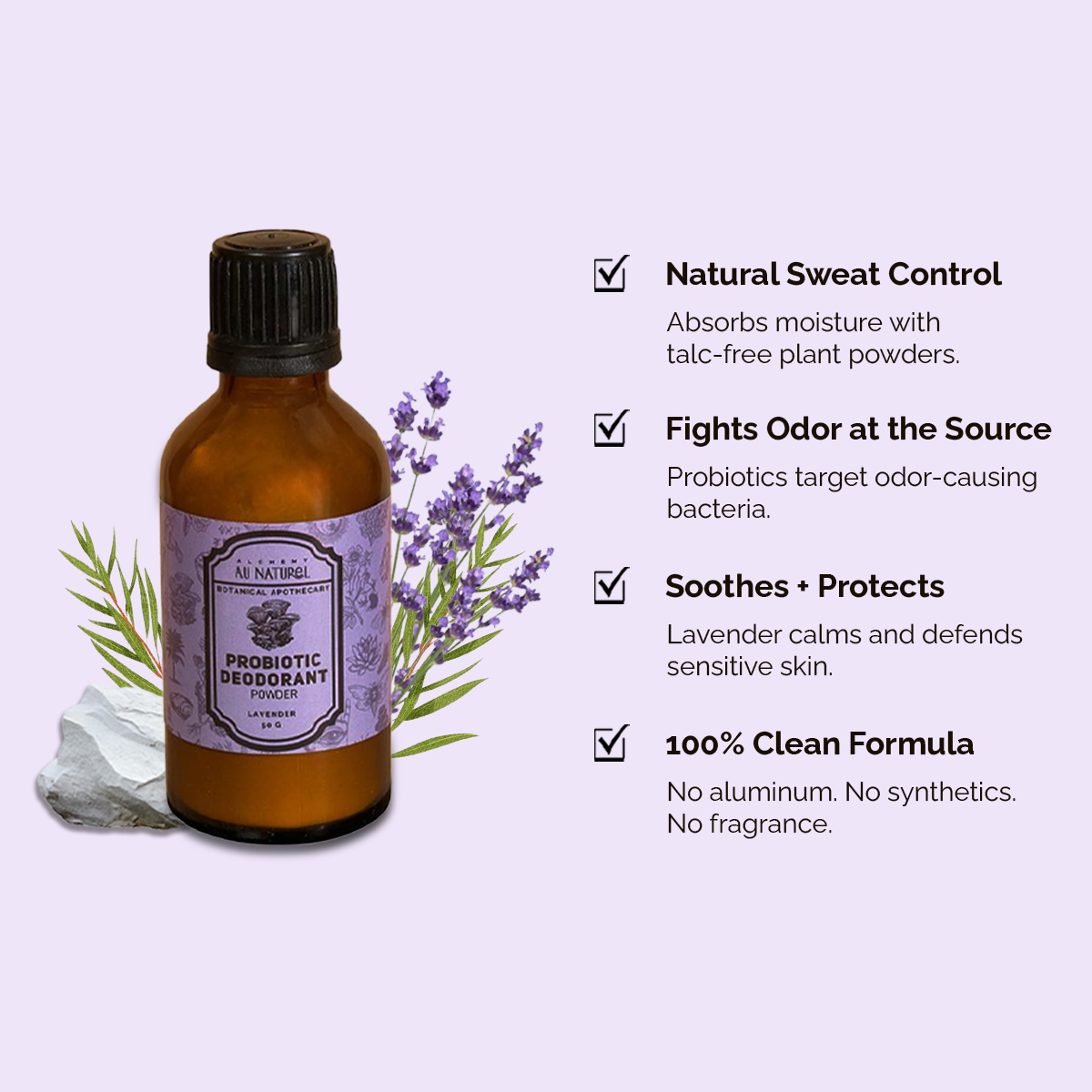 Talc-free, aluminum-free  Deodorant Powder